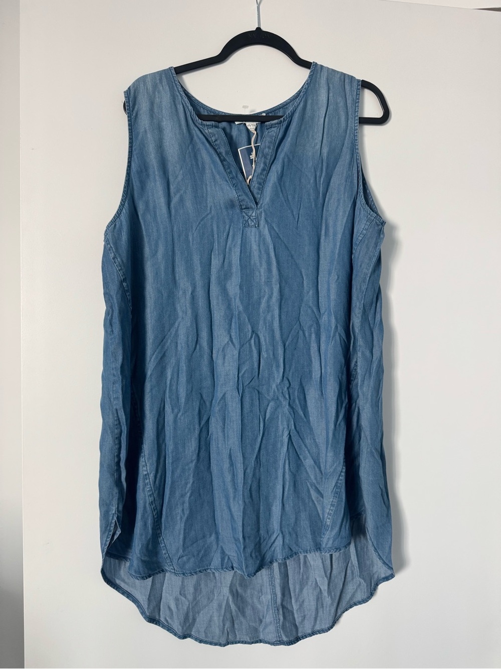 NWT BeachLunchLounge Collection Chambray Lyocell Sleeveless Tunic Top XL